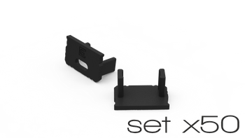 AL12-GLS2-AB-EC-SET50, komplet zaślepek czarnych do 50 profili GLS2 endcap set for 50 profiles