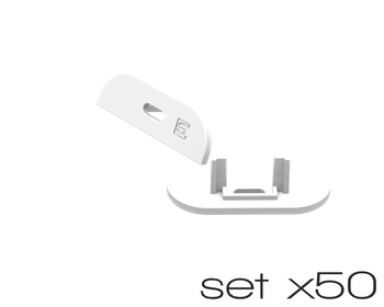 AL12-GLS4-LW-EC-SET50, komplet zaślepek bialych do 50 profili GLS4 endcap set for 50 white profiles