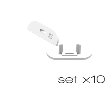 AL12-GLS4-LW-EC-SET10, komplet zaślepek bialych do 10 profili GLS4 endcap set for 10 white profiles