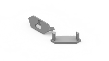 AL12-GLC2-AS-EC-O, szara zaślepka z otworem GLC2 endcap grey with hole