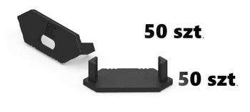 AL12-GLC1-AB-EC-SET50, komplet zaślepek czarnych do 50 profili GLC1 endcap set for 50 black profiles