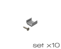 AL12-GLS1-AS-MB-SET10, komplet 10 uchwytów+wrętów szarych do profili GLS1 grey clips+screw set (10pcs)