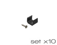 AL12-GLS2-AB-MB-SET50, komplet 50 uchwytów+wrętów czarnych do profili GLS2 black clips+screw set (50pcs)