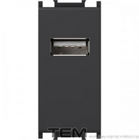 GNIAZDO USB 1M CZARNY-MAT KM51SB