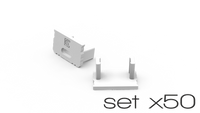 AL12-GLS2-LW-EC-SET50, komplet zaślepek bialych do 50 profili GLS2 endcap set for 50 white profiles