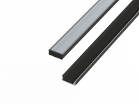 AL12-GLS1-AB-4150, Nawierzchniowy profil ALU anoda czarny 6x16mm 4150mm SURFACE anoda black