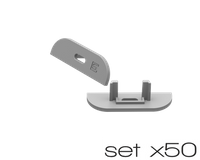 AL12-GLS4-AS-EC-SET50, komplet zaślepek szarych do 50 profili GLS4 endcap set for 50 silver profiles