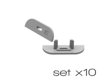 AL12-GLS4-AS-EC-SET10, komplet zaślepek szarych do 10 profili GLS4 endcap set for 10 silver profiles
