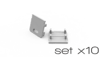 AL12-GLS3-LW-EC-SET10, komplet zaślepek bialych do 10 profili GLS3 endcap set for 10 white profiles