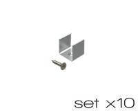 AL12-GLS3-AS-MB-SET10, komplet 10 uchwytów+wrętów szarych do profili GLS3 grey clips+screw set (10pcs)
