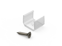 AL12-GLS2-TR-MB-SET10, komplet 10 uchwytów+wrętów przeźroczystych do profili GLS2 transparent clips+screw set (10pcs)