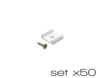 AL12-GLS4-TR-MB-SET50, komplet 50 uchwytów+wrętów transparentnych do profili GLS4 transparentclips+screw set (50pcs)