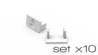 AL12-GLS2-LW-EC-SET10, komplet zaślepek bialych do 10 profili GLS2 endcap set for 10 white profiles