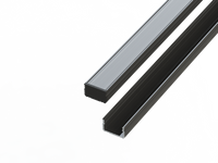 AL12-GLS2-AB-1000, Nawierzchniowy profil ALU anoda czarny 9x16mm 1000mm SURFACE anoda black