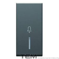 KLAWISZ 1M CZARNY-MAT PODŚWIETLANY + DRUK 01, TM11SBIN01